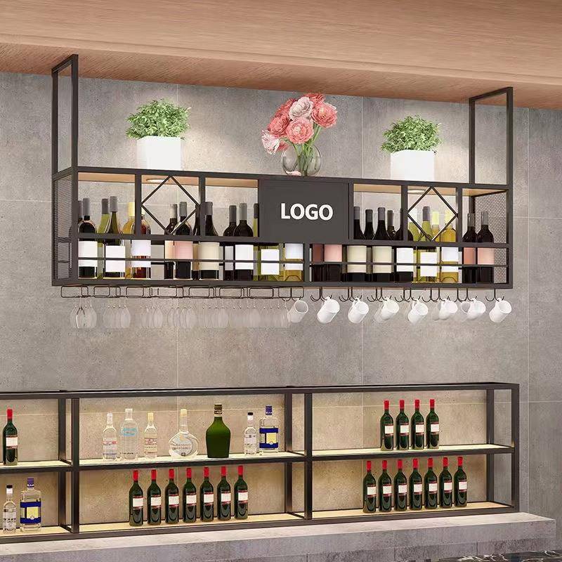 #吧台酒铁悬挂酒垒架艺倒挂吊架吊柜餐厅工业风柜EQI家用酒吧酒德
