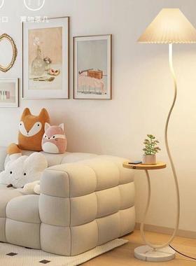 全光谱手KBP护眼落地灯台百褶无线机充一体客厅沙发几茶灯卧室氛