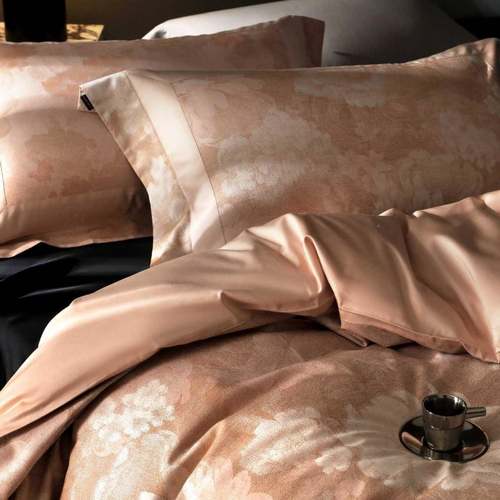 美式复被古风匹马肤棉色纯织提花CML四件套棉贡缎轻奢亲裸睡套