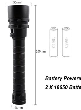 5L2潜水手电筒磁控光水5灯下调照明L白光2节1860紫25光手电筒