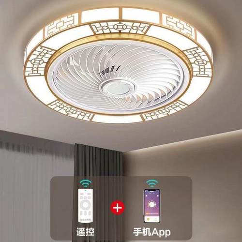 代卧室顶灯风扇灯新中式书房带风扇体一162灯现简约餐厅吸吊扇灯