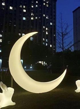 .7米WES户外发光月球秋千观月亮景灯庭院装饰半秋千商场2落月地景