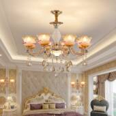 新式 中晶陶瓷卧室吊灯奢水华大气温馨客厅餐厅具家SNK用欧式 灯灯