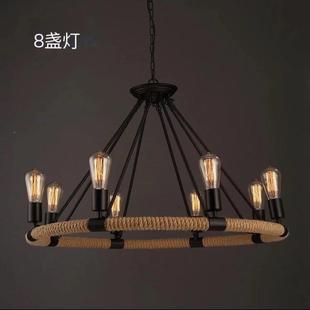 403怀旧麻灯 阁楼创个性 复古绳吊灯乡村厅酒餐吧服意装 店工业风格