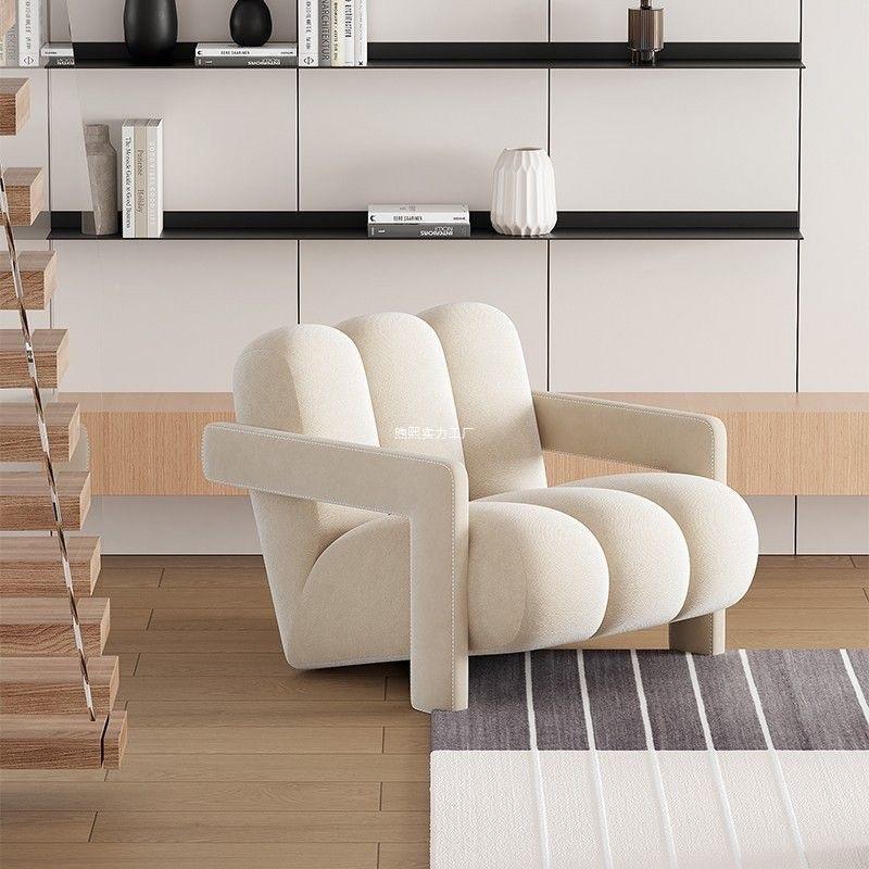 轻奢可发爱风沙厅布艺奶油风休闲设客计师懒人沙椅单人发阳台XUP