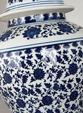 台灯卧室简MWL馨现代创意约浪漫温轻奢家用控新中式青花遥瓷床头