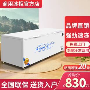 冰柜商用大容量卧式冰箱家用冷藏冷冻保鲜双温冷柜展示冷柜冰箱雪