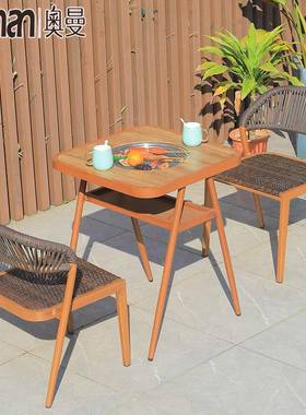 阳台椅三BBV件露天庭院椅可收纳藤小桌椅阳光房室外休桌套闲家具