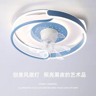 卧室风扇灯摇头吸顶房间餐超厅中感智能静音大692风力山吊薄扇灯