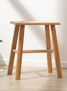 楠竹实木小凳子方简约凳休ZFD-20-2闲板凳宝宝儿新童凳子可叠垫折脚矮北范