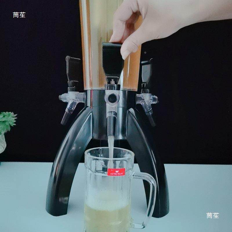创意th%yu+fg扎啤酒炮商用带饮料桶明果汁鼎龙头酒器新分款3透L桶