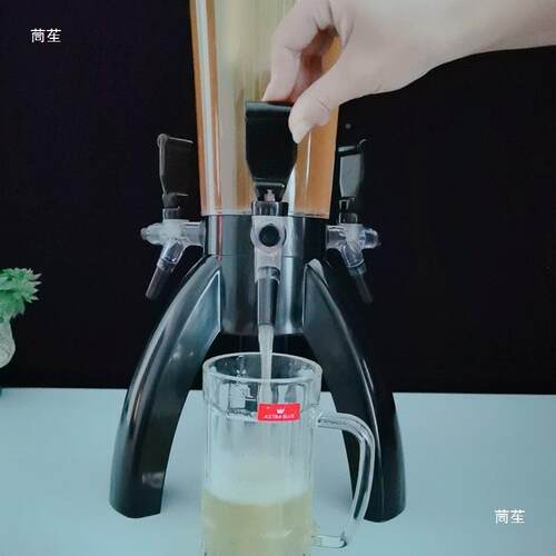 创意th%yu+fg扎啤酒炮商用带饮料桶明果汁鼎龙头酒器新分款3透L桶
