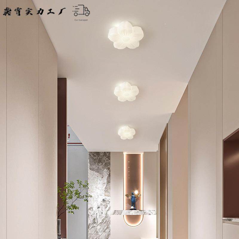 奶油风LD灯861花朵道过走廊灯入户门厅灯玄关灯阳台吸顶E灯衣帽间