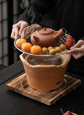 围炉煮茶家茶用办公室内全泥套配罐罐茶煮壶件一套室外ZX15874-红