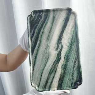 天然奢石極光綠家用果盤餐盤客廳干泡盤收納盤托盤