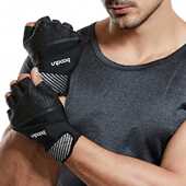 博顿防起茧健身手套女引体向上杠加宽护腕运动骑行半指手套