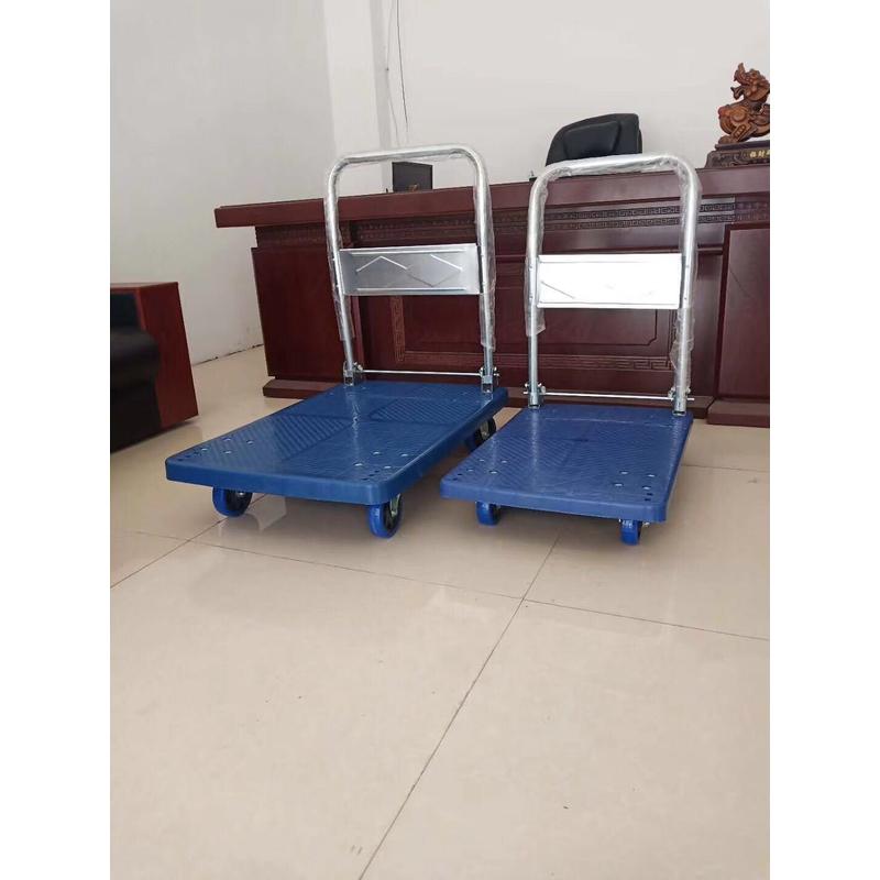 平板手推车仓库拉货搬运物流静音小推车四轮运输V工具折叠拖车