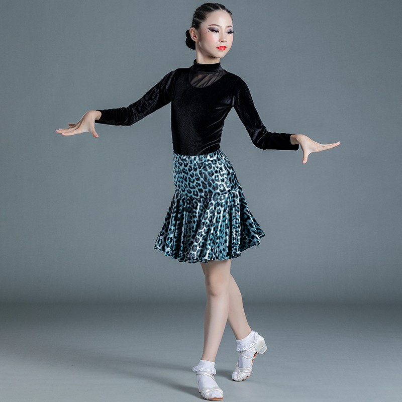 2021新款拉丁舞服装女儿童少儿拉丁舞蹈练功服网红拉丁舞裙秋冬
