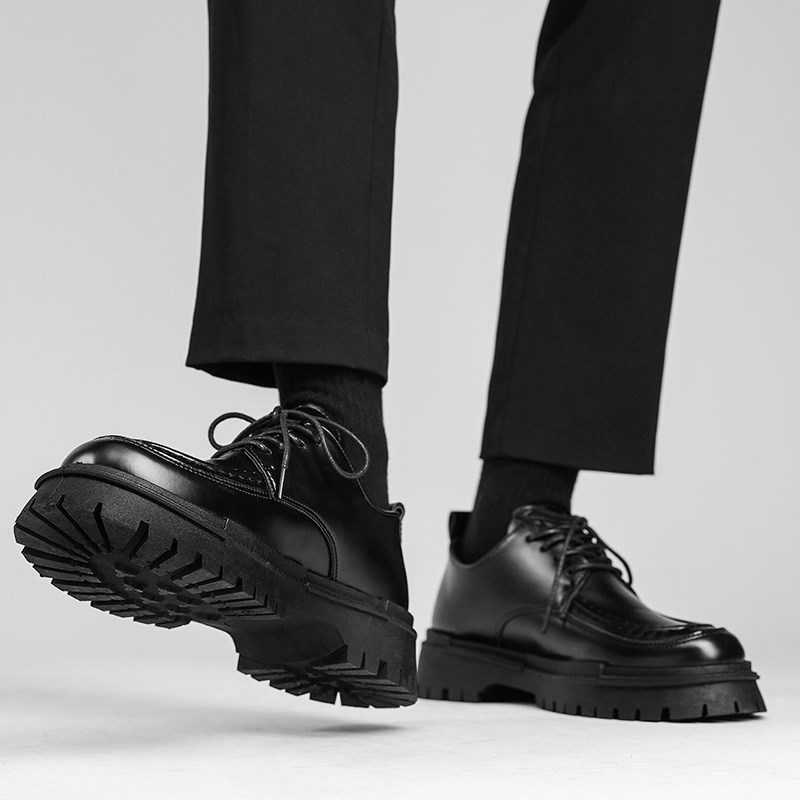 夏季皮鞋男款休闲德比正装商务高级感大头结婚新郎脚宽发型师港风