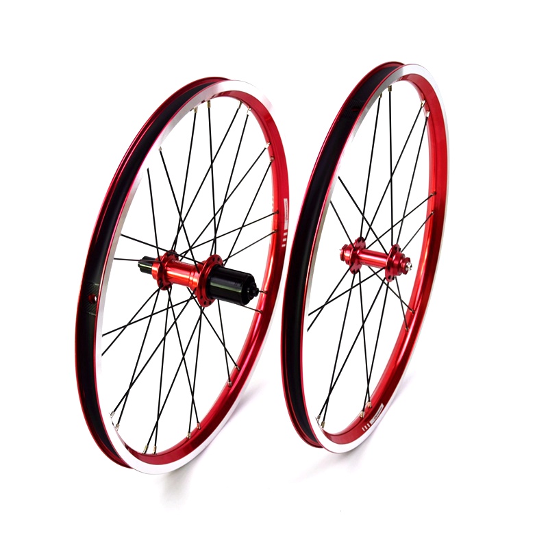 包邮新品山地自行车轮组小轮车折叠车20吋儿童车培林V刹快拆406