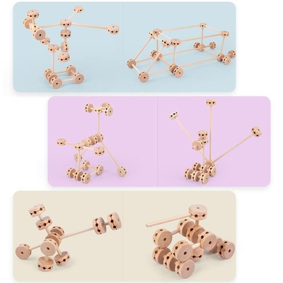 儿童拼插拼装积木幼儿园小大班建构区低结构材料中班益智区域玩具