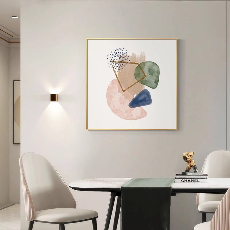 抽象色块餐厅饭厅装饰画小众艺术客厅沙发背景墙壁画卧室挂画方形图片