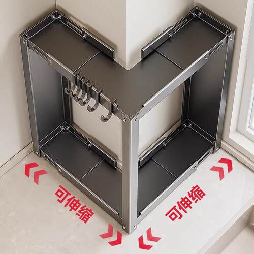 厨房可伸缩转f角调料品置物架台面多功能拐角调味收纳放置多层架