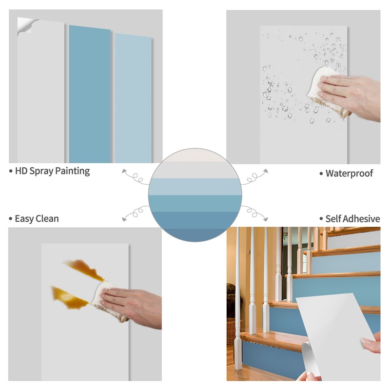 6步台阶楼梯地板贴纸几何渐变花卉木纹壁纸遮丑装饰墙贴防水22款