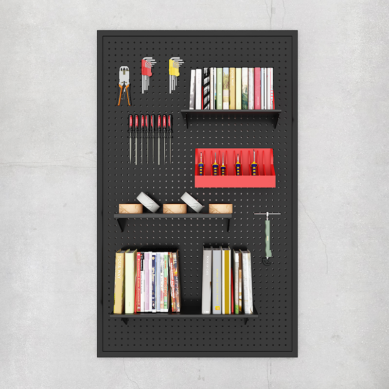 洞洞板免打孔置物架定做收纳配件厨房家用墙上不锈钢多功能挂板墙