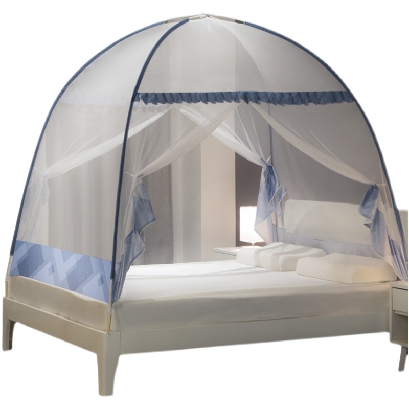 夏天蒙古包蚊帐家用免安装2021年新款方便拆洗可挂风扇十大大床