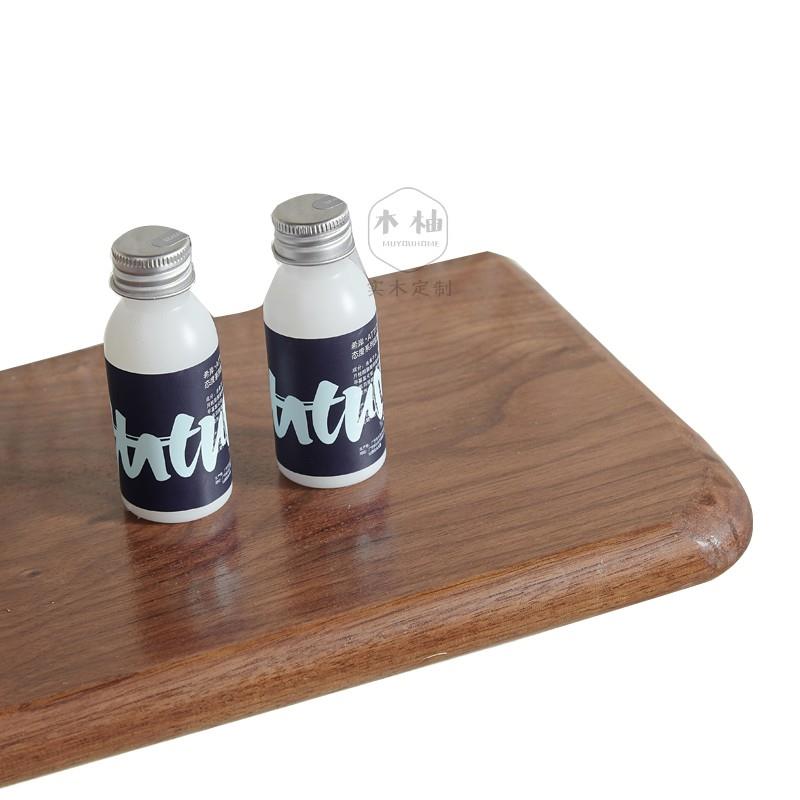 北美黑胡桃墙上置物架实装木字板隔板书北美黑胡一纳架饰架壁挂搁