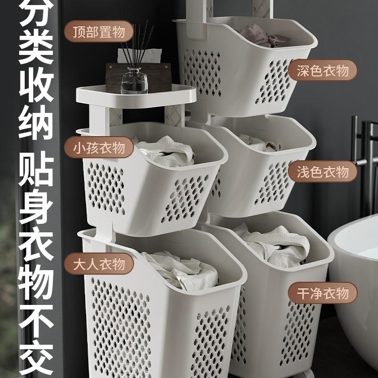 夹缝脏脏衣篮家用卫生间置物架脏衣收纳浴室洗衣筐篮放衣F5M7M695