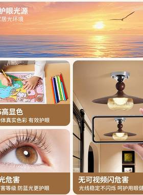 中古风吸顶灯关入户过34808走廊玄吸顶灯法式道复古阳台6衣帽间灯