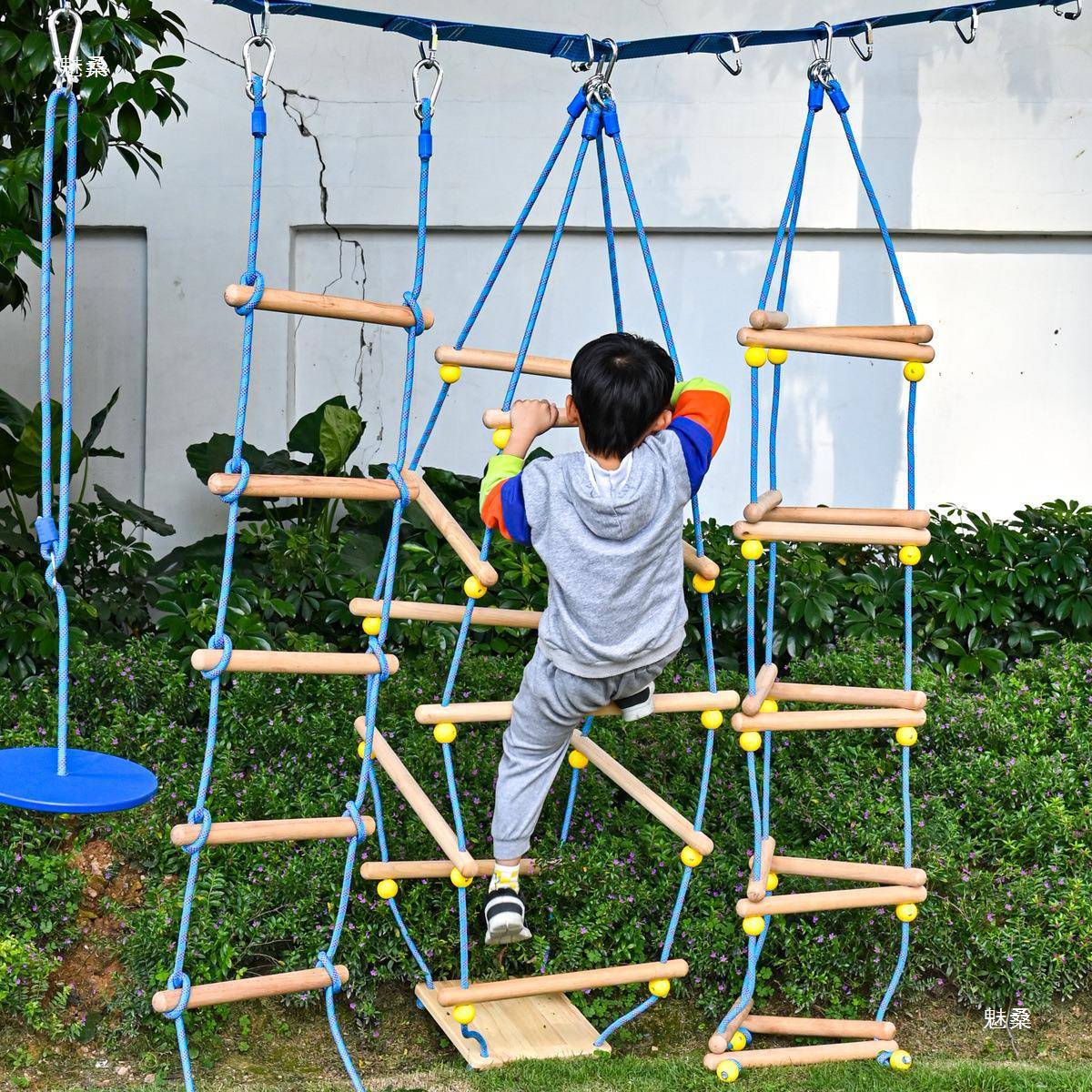 幼儿园户外儿童攀爬梯运动器械室内秋千感统训练器材悬挂绳梯玩具