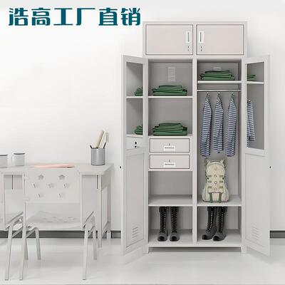 制式1款营具双层床学习桌椅子衣锁柜单HG-ZSYJ-4位宿舍带储制物组