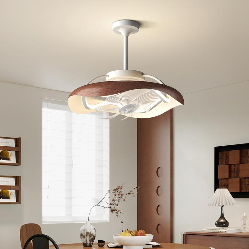 家用奶油风l电扇灯扇吊灯卧一体客厅室餐厅吸顶风灯e905d隐形吊扇