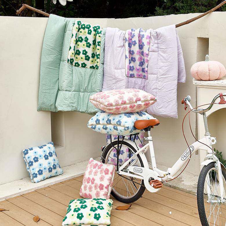 抱枕被子用车载季午OVM休靠枕毯子二合一沙发两盖公毯办室午睡被