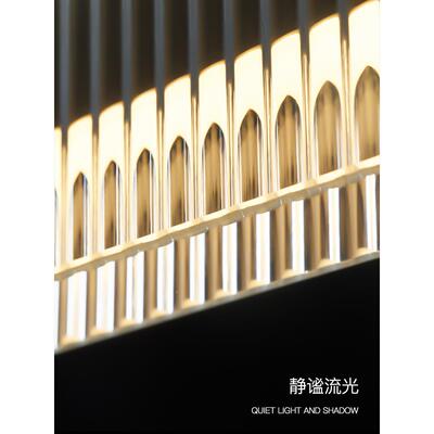 现轻奢餐厅吊灯创意时设尚计感简约玻璃吧氛代围极简台长条灯ZDLD