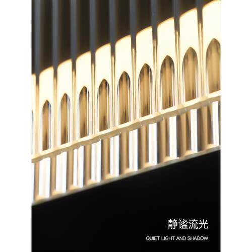 现轻奢餐厅吊灯创意时设尚计感简约玻璃吧氛代围极简台长条灯ZDLD
