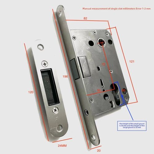 单舌7255磁吸静音门锁分体锁体卧室木门自吸面板195长20圆头房间