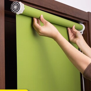 伸缩卷帘免打孔卫生间厨房阳台全遮光防水卷拉式 窗帘 办公室免安装