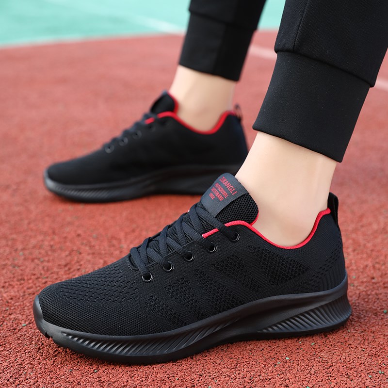 男鞋春季网面透气运动鞋男款厚底轻便大码休闲鞋45男士工作跑步鞋