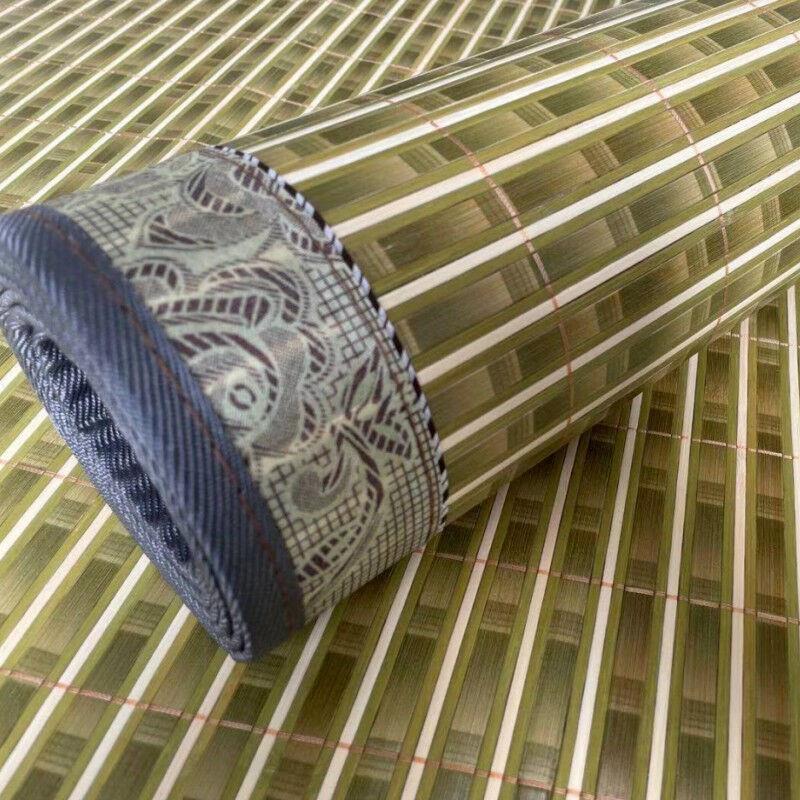 现货凉席竹席单人0.9米学生宿舍双人床双面水磨可折叠夏天凉碳化