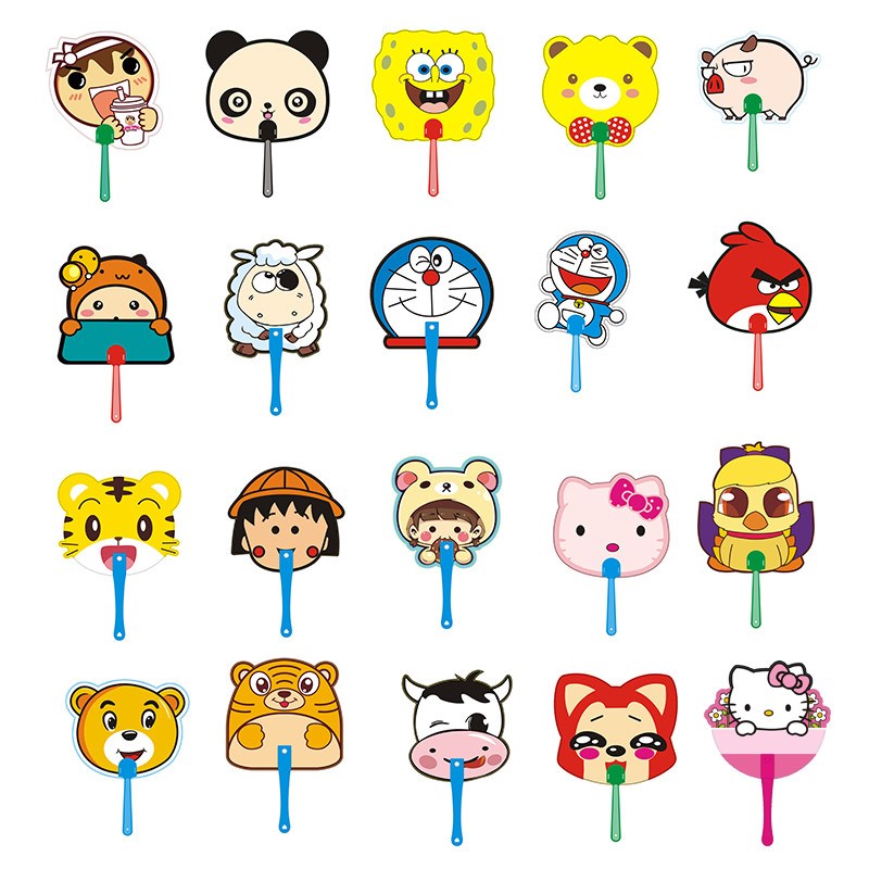 新款广告扇定制定做塑料1000卡通小猪把扇子厂家pvc宣传扇ppc团