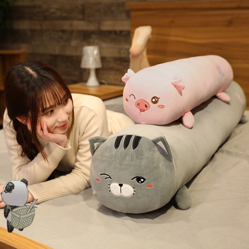 动物抱枕睡觉专用陪你睡懒人超软大超大号牀上靠枕靠垫可拆洗长条
