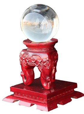 可定制桃木水晶球摆件底座定做实木水晶球底座托圆形方形托架摆件