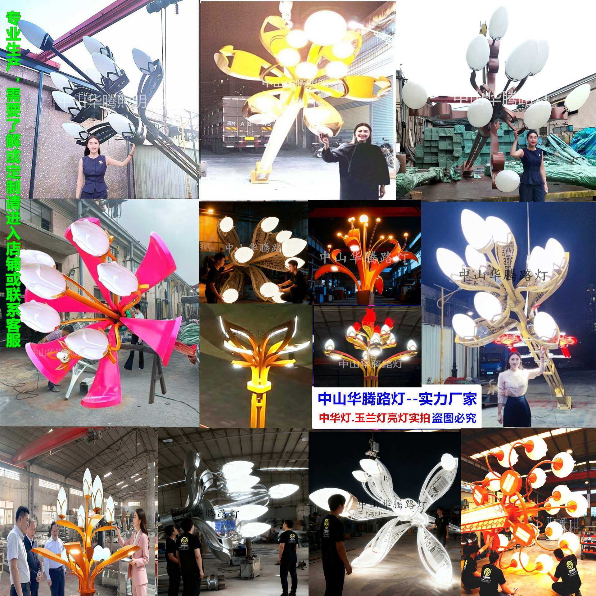 玉兰灯户外广场景观市政工程8米10米道路照明中华灯led大型照明灯