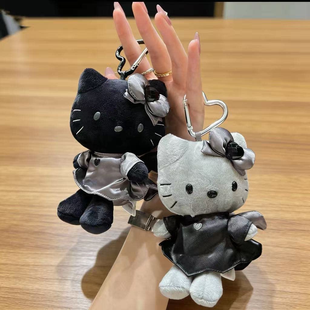 日系现货黑白天使恶魔KT猫挂件