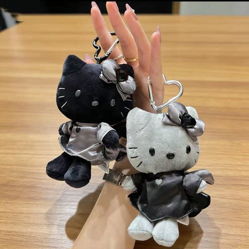 日系现货黑白天使恶魔KT猫挂件