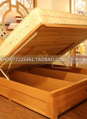 卧室家具榉木床实木床1.5米婚床储物床高箱床双人床广州裕丰2801